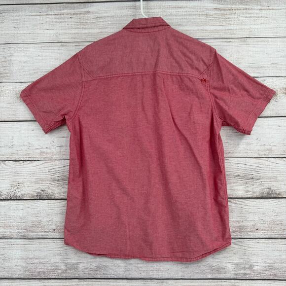 5.11 Tactical Ares Short Sleeve Shirt Mens Medium Pink Red Snap Down - Picture 2 of 10
